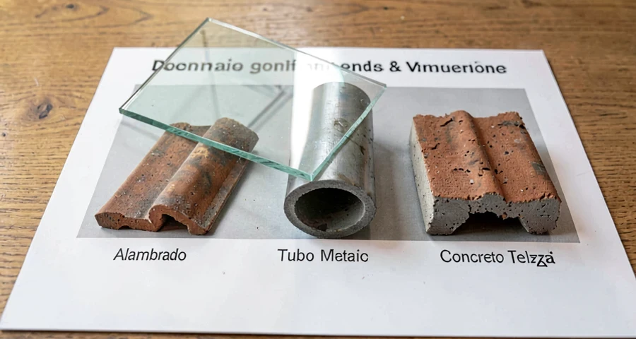 Visão aérea de propriedade rural brasileira com curral aberto alambrado, baia coberta individual com telhado metálico e estábulo estruturado, mostrando as três estruturas lado a lado em terreno com drenagem aparente