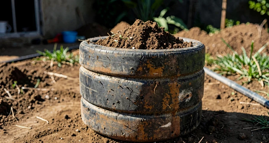 minhocário compostagem jardim: Alternativa: composteira em tambor ou pneu reciclado